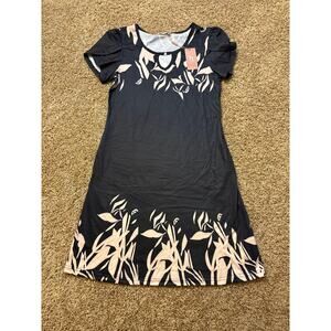 Brand New NWT Hotouch Short Sleeve A-Line Dress Black Womens Size Small